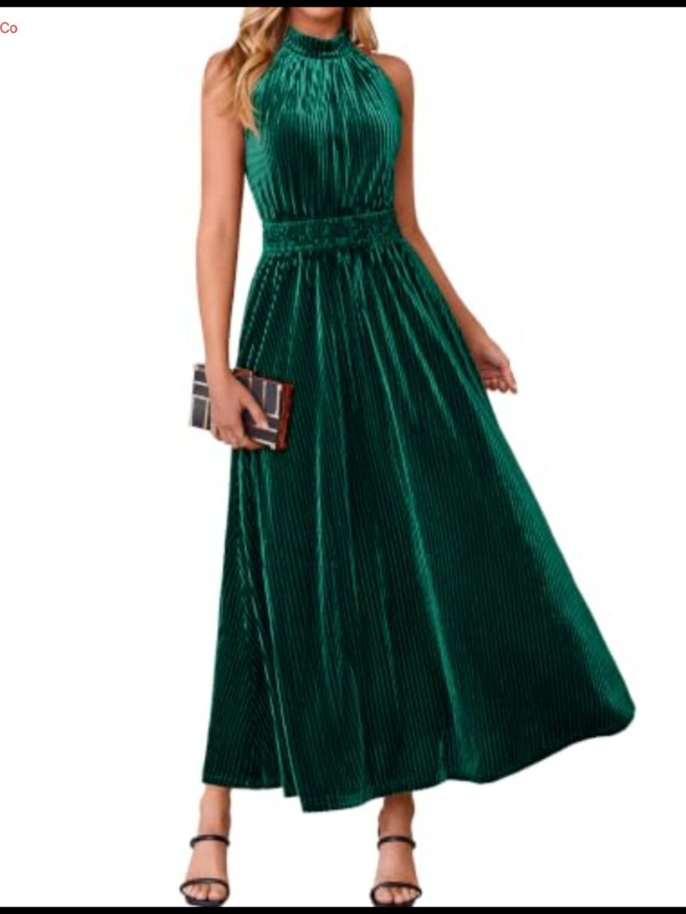 Women's Semi-Formal Velvet Halter Maxi Dress A-Line Wedding Guest